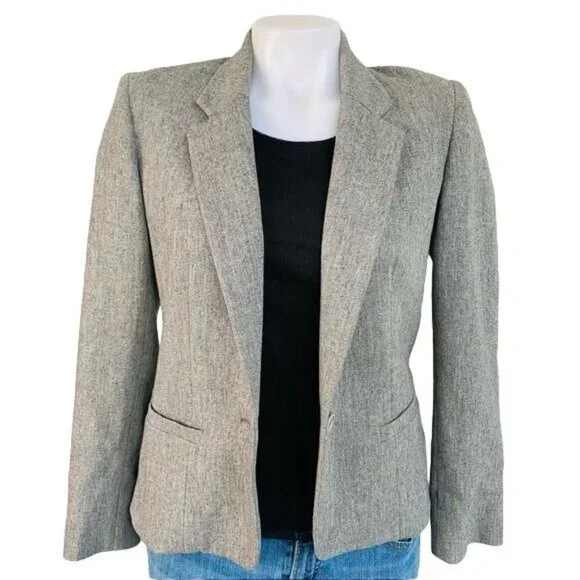 Vintage JH Collectibles Grey Blazer Single Button Gray Business Coat Size S - Picture 3 of 12